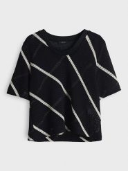 OPUS Sweter "Gemukki" w kolorze czarno-białym rozmiar: 40. Czarne swetry Opus, bez wzorów, bez ramiączek. Za 204.95 zł.