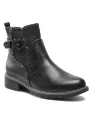 Clara Barson Botki WYL3172-1 Czarny. Czarne botki Clara Barson, bez wzorów, ze skóry, bez obcasa, na płaskiej podeszwie, bez zapięcia. Za 119.99 zł.