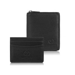 Zestaw prezentowy dla niej portfel damski czarny T-139 i skórzane etui na karty T-151 Paolo Peruzzi ZUP-143-BL. Czarne portfele PAOLO PERUZZI, bez wzorów, ze skóry. Za 109.00 zł.