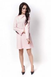 Różowa Sukienka Wizytowa z Kokardkami na Rękawach. Czerwone sukienki Ivon, m, bez wzorów, z elastanu, wizytowe, bez kołnierzyka, bez ramiączek. Za 139.90 zł.