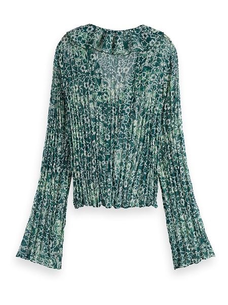 Scotch & Soda Bluzka w kolorze zielono-białym rozmiar: 38. Zielone bluzki Scotch & Soda, bez wzorów, bez kołnierzyka, bez ramiączek. Za 184.02 zł.