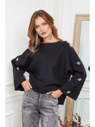 Joséfine Sweter "Marole" w kolorze czarnym rozmiar: L. Czarne swetry Joséfine, l, bez wzorów, bez ramiączek. Za 177.95 zł.