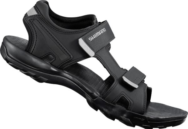 Sandały rowerowe SH-SD5L. Czarne sandały Shimano, bez wzorów, z gumy, klasyczne, bez obcasa, bez zapięcia. Za 519.00 zł.