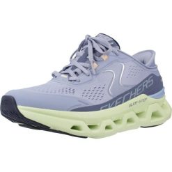 Buty SKECHERS SLIP-INS GLIDE STEP ATLUS Niebieski. Niebieskie trekkingi Skechers, z materiału, trekkingowe. Za 366.99 zł.