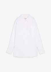 Bluzka oxford z bawełny organicznej. Białe bluzki bonprix, bez wzorów, z bawełny, bez kołnierzyka, bez ramiączek. Za 139.99 zł.