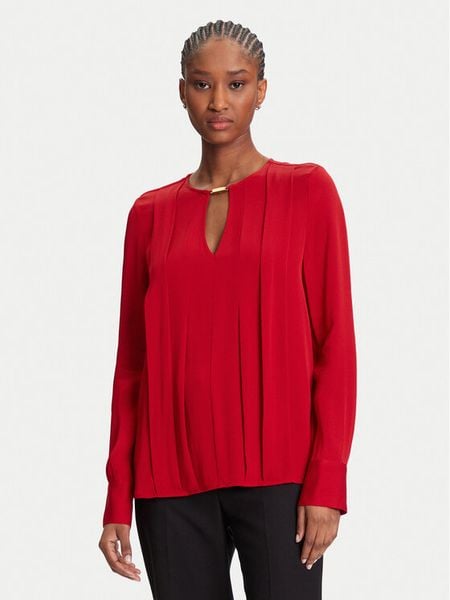 Marciano Guess Bluzka 5YGH14 7356A Czerwony Regular Fit. Czerwone bluzki Marciano Guess, z aplikacjami, z wiskozy, bez kołnierzyka, bez ramiączek. Za 419.99 zł.