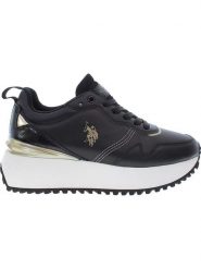 U.S. Polo Assn. Sneakersy w kolorze złoto-czarnym na koturnie rozmiar: 37. Czarne trampki U.S. Polo Assn., bez wzorów, bez zapięcia. Za 237.17 zł.