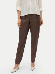 Vero Moda Chinosy Nila 10320940 Brązowy Tapered Fit. Brązowe spodnie materiałowe Vero Moda, bez wzorów, z syntetyku. Za 69.99 zł.