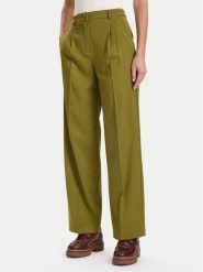 United Colors Of Benetton Spodnie palazzo 4YVXDF09R Zielony Regular Fit. Zielone spodnie materiałowe United Colors of Benetton, bez wzorów, z materiału. Za 319.99 zł.