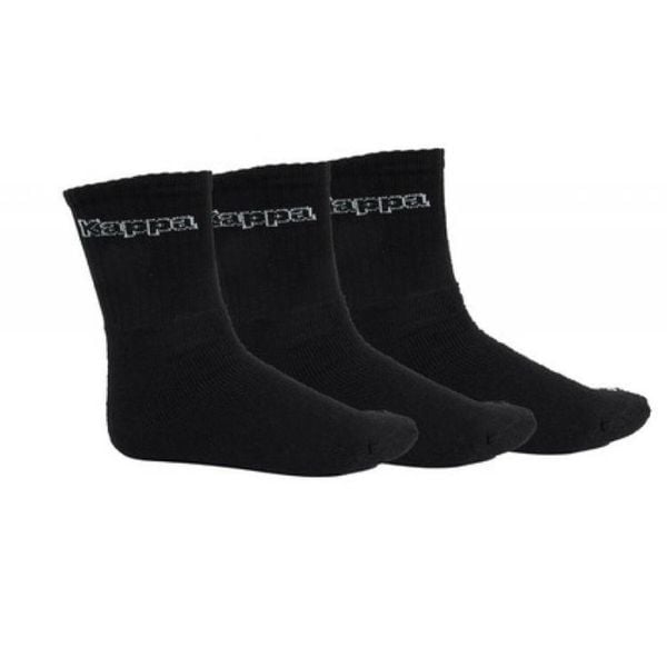 Długie Skarpety Unisex Dla Dorosłych (zestaw 3 Sztuk). Czarne skarpety Kappa, bez wzorów, z bawełny. Za 51.99 zł.