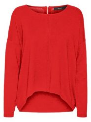 Vero Moda Sweter w kolorze czerwonym rozmiar: XL. Czerwone swetry Vero Moda, xl, bez wzorów, z włókna, bez ramiączek. Za 79.21 zł.