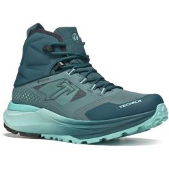 Buty turystyczne damskie Tecnica Agate S Mid GTX. Niebieskie trekkingi TECNICA, z materiału, za kostkę, trekkingowe. Za 580.20 zł.