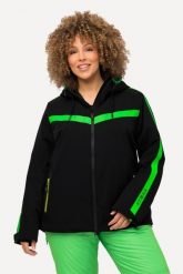 Damskie Kurtka narciarska stretch wodoodporna 2-kierunkowy zamek błyskawiczny. Czarne kurtki narciarskie Ulla Popken, plus size, bez wzorów, z elastanu, bez kaptura, narciarskie. Za 1,399.99 zł.