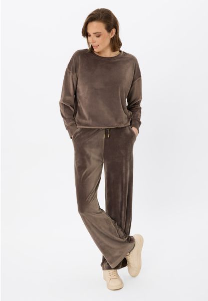 Szerokie, welurowe spodnie dresowe N-CASE. Spodnie dresowe Volcano, l, bez wzorów, z bawełny. Za 139.99 zł.