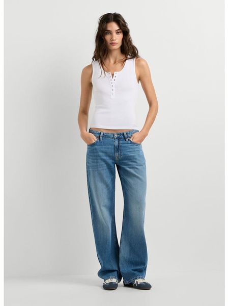 Pepe Jeans Top "Camila" w kolorze białym rozmiar: S. Białe topy Pepe Jeans, s, bez wzorów, z jeansu, bez kołnierzyka, bez ramiączek. Za 75.95 zł.
