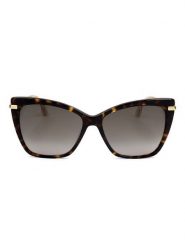 Jimmy Choo Damskie okulary przeciwsłoneczne w kolorze złoto-brązowym rozmiar: 57. Brązowe okulary przeciwsłoneczne Jimmy Choo, bez wzorów, z tworzywa sztucznego, wakacyjne. Za 389.95 zł.