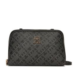 Torebka Tommy Hilfiger. Czarne listonoszki TOMMY HILFIGER, bez wzorów, bez dodatków. Za 599.99 zł.