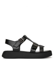Lasocki Sandały WI23-KEANY-01 Czarny. Czarne sandały Lasocki, bez wzorów, ze skóry, bez obcasa, na płaskiej podeszwie, bez zapięcia. Za 169.99 zł.