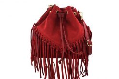 Listonoszka skórzana boho BARBERINI'S czerwona 941-13. Czerwone torebki klasyczne Barberini's, bez wzorów, ze skóry, małe, zamszowe, bez dodatków. Za 223.99 zł.