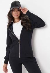 Czarna Bluza Rozsuwana z Kapturem Ecula. Czarne bluzy Born2be, xl, bez wzorów, z kapturem. Za 74.99 zł.