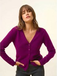 Just Cashmere Kaszmirowy kardigan "Norma" w kolorze fioletowym rozmiar: 2XL. Różowe kardigany Just Cashmere, xl, bez wzorów, z kaszmiru. Za 452.45 zł.