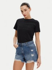 Silvian Heach T-Shirt GPP25110TS Czarny Regular Fit. Czarne t-shirty Silvian Heach, s, bez wzorów, z bawełny, bez kołnierzyka, bez ramiączek. Za 89.99 zł.
