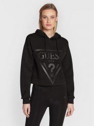 Guess Bluza New Alisa V2YQ08 K7UW2 Czarny Regular Fit. Czarne bluzy Guess, xl, z aplikacjami, z wiskozy, bez kaptura. Za 199.99 zł.