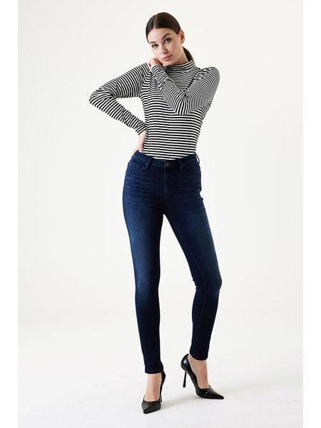 Garcia Dżinsy - Skinny fit - w kolorze granatowym rozmiar: W30. Niebieskie jeansy Garcia, z aplikacjami. Za 210.95 zł.