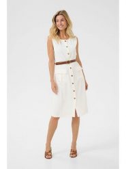 Cream Sukienka w kolorze kremowym rozmiar: 40. Brązowe sukienki Cream, na co dzień, bez wzorów, ze skóry, bez kołnierzyka, bez ramiączek, midi, proste. Za 173.99 zł.