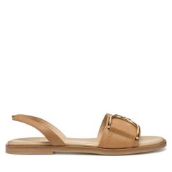 Sandały Geox. Brązowe sandały Geox, bez wzorów, bez obcasa, na płaskiej podeszwie, bez zapięcia. Za 519.99 zł.