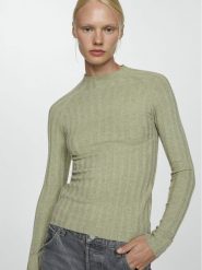 Mango Sweter Flurry 77015651 Zielony Slim Fit. Zielone swetry Mango, xxl, bez wzorów, z syntetyku, bez ramiączek. Za 59.99 zł.
