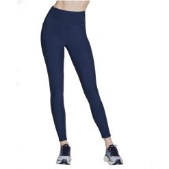 Leginsy fitness damskie GO Flex Rib Fl HW Legging. Niebieskie legginsy sportowe Skechers, s, bez wzorów, z elastanu, na fitness i siłownię. Za 239.99 zł.