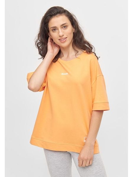 Bench Koszulka "Regina" w kolorze brzoskwiniowym rozmiar: 38. Pomarańczowe bluzki Bench, z aplikacjami, z bawełny, bez kołnierzyka, bez ramiączek. Za 66.00 zł.