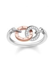Thomas Sabo Srebrny pierścionek z cyrkoniami rozmiar: 52. Szare pierścionki Thomas Sabo, z cyrkonią, srebrne. Za 550.36 zł.