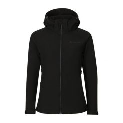 Damska kurtka turystyczna Alpine Pro Hoora. Czarne kurtki sportowe Alpine Pro, bez wzorów, z softshellu, bez kaptura, trekkingowe. Za 404.75 zł.