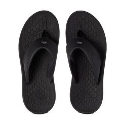 Japonki plażowe dla dorosłych Quiksilver Layover Travel. Czarne klapki Quiksilver, bez wzorów, bez obcasa. Za 92.00 zł.
