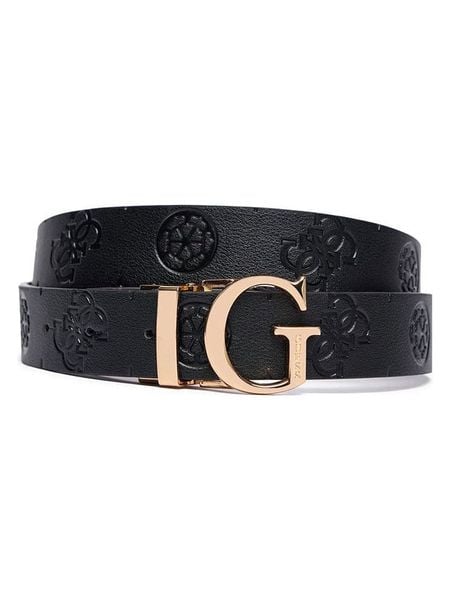 Guess Pasek w kolorze bordowym rozmiar: 95. Czerwone paski Guess, z aplikacjami, z materiału. Za 243.84 zł.