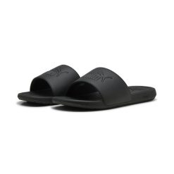 Klapki Cool Cat 2.0 PUMA. Czarne klapki Puma, bez wzorów, ze skóry, bez obcasa. Za 109.00 zł.
