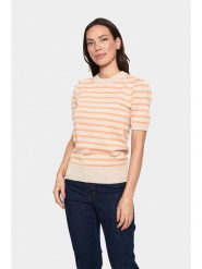 SAINT TROPEZ Sweter w kolorze beżowo-pomarańczowym rozmiar: M. Brązowe swetry Saint Tropez, m, bez wzorów, z wiskozy, bez ramiączek. Za 78.99 zł.