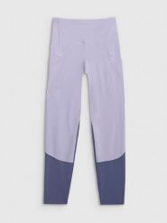 4F Legginsy do jogi i pilatesu szybkoschnące damskie - niebieskie L. Niebieskie legginsy 4f, l, bez wzorów, z elastanu, z podwyższonym stanem. Za 169.99 zł.