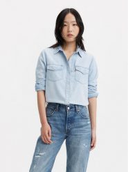 Levi's® Koszula jeansowa Essential Western 16786-0024 Niebieski Regular Fit. Niebieskie koszule s, bez wzorów, z bawełny, bez kołnierzyka, bez ramiączek. Za 429.99 zł.
