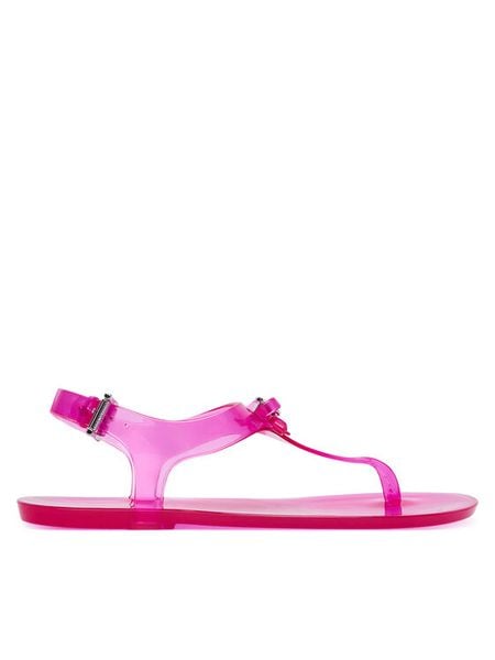 MICHAEL Michael Kors Sandały 40S6EVFA2Q Różowy. Czerwone sandały MICHAEL Michael Kors, bez wzorów, z syntetyku, bez obcasa, na płaskiej podeszwie, bez zapięcia. Za 350.99 zł.