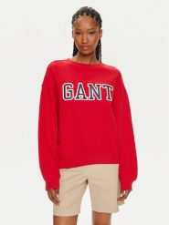 Gant Bluza Logo 4200840 Czerwony Relaxed Fit. Czerwone bluzy GANT, xl, bez wzorów, z bawełny, bez kaptura. Za 329.99 zł.