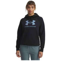 Bluza Under Armour Rival Feelce Shimmer Hoody. Czarne bluzy Under Armour, bez wzorów, bez kaptura. Za 159.99 zł.
