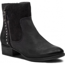 Botki CAPRICE - 9-25336-21 Black Comb 019. Czarne botki Caprice, z aplikacjami, z futra, bez obcasa, na obcasie, bez zapięcia. W wyprzedaży za 229.00 zł.