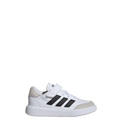 Buty Courtblock. Białe obuwie sportowe Adidas, bez zapięcia, na jogę i pilates. Za 170.45 zł.