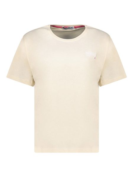 Geographical Norway Koszulka w kolorze beżowym rozmiar: S. Brązowe bluzki Geographical Norway, s, bez wzorów, z bawełny, bez kołnierzyka, bez ramiączek. Za 76.04 zł.