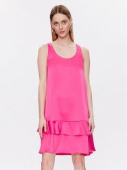 Liu Jo Beachwear Sukienka koktajlowa VA3101 T3416 Różowy Relaxed Fit. Czerwone sukienki Liu Jo Beachwear, m, bez wzorów, z syntetyku, wizytowe, bez kołnierzyka, bez ramiączek. Za 369.99 zł.