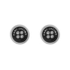 Kolczyki Marc Jacobs. Szare kolczyki Marc Jacobs, srebrne. Za 359.99 zł.