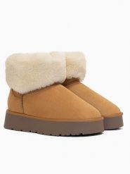 Blackfield Botki zimowe "Olivia" w kolorze jasnobrązowym rozmiar: 39. Brązowe botki Blackfield, na zimę, bez wzorów, bez obcasa, bez zapięcia. Za 187.52 zł.